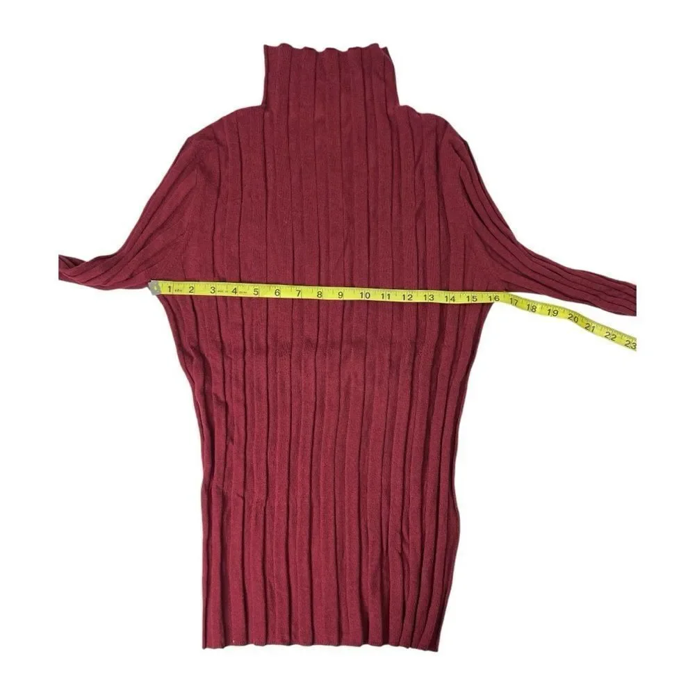 J Crew 365 Red Burgundy Ribbed Turtleneck‎ Fitted Top Sz Medium NEW